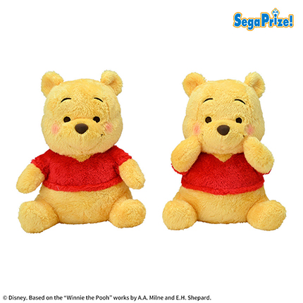 くまのプーさん　赤いほっぺ　Lぬいぐるみ　にっこり＆うふふ