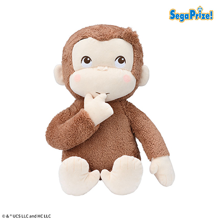 おさるのジョージ　赤いほっぺ　LLぬいぐるみ　あまえんぼう