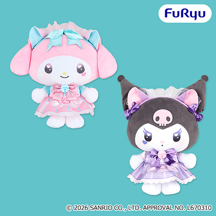 マイメロディ・クロミ　ねこみみメイドカフェBIGぬいぐるみ