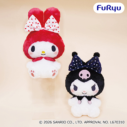 マイメロディ・クロミ 大きなリボンみみむすびBIGぬいぐるみ~ドットリボン~