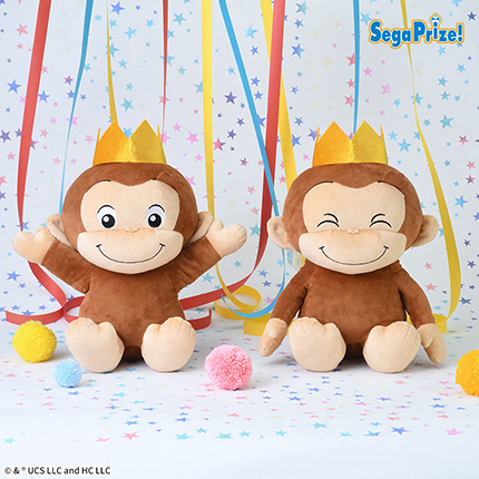 おさるのジョージ　Lぬいぐるみ　85th　王冠